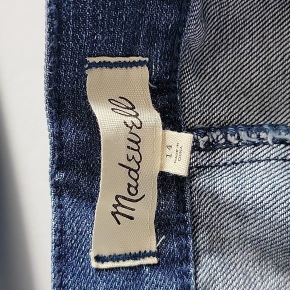 MADEWELL Raw-Hem Mini Wrap Skirt in Cardiff Wash/Size 14. - Picture 8 of 12